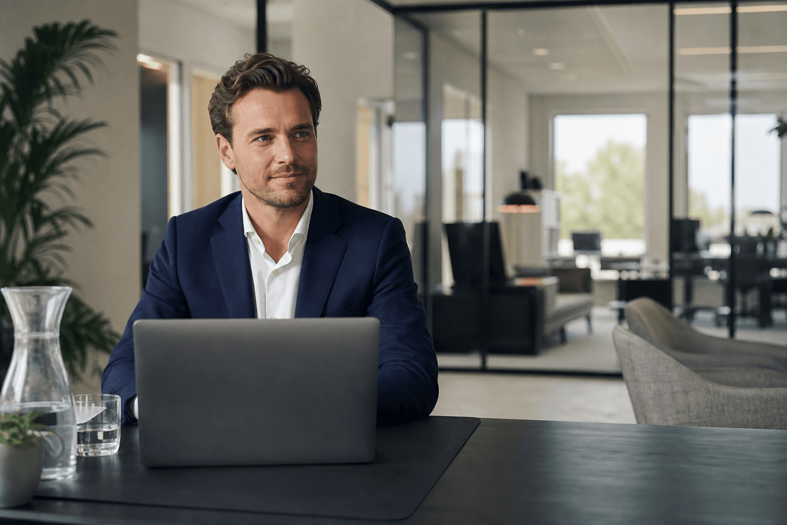 Recruitmentadviseur in een moderne zakelijke omgeving