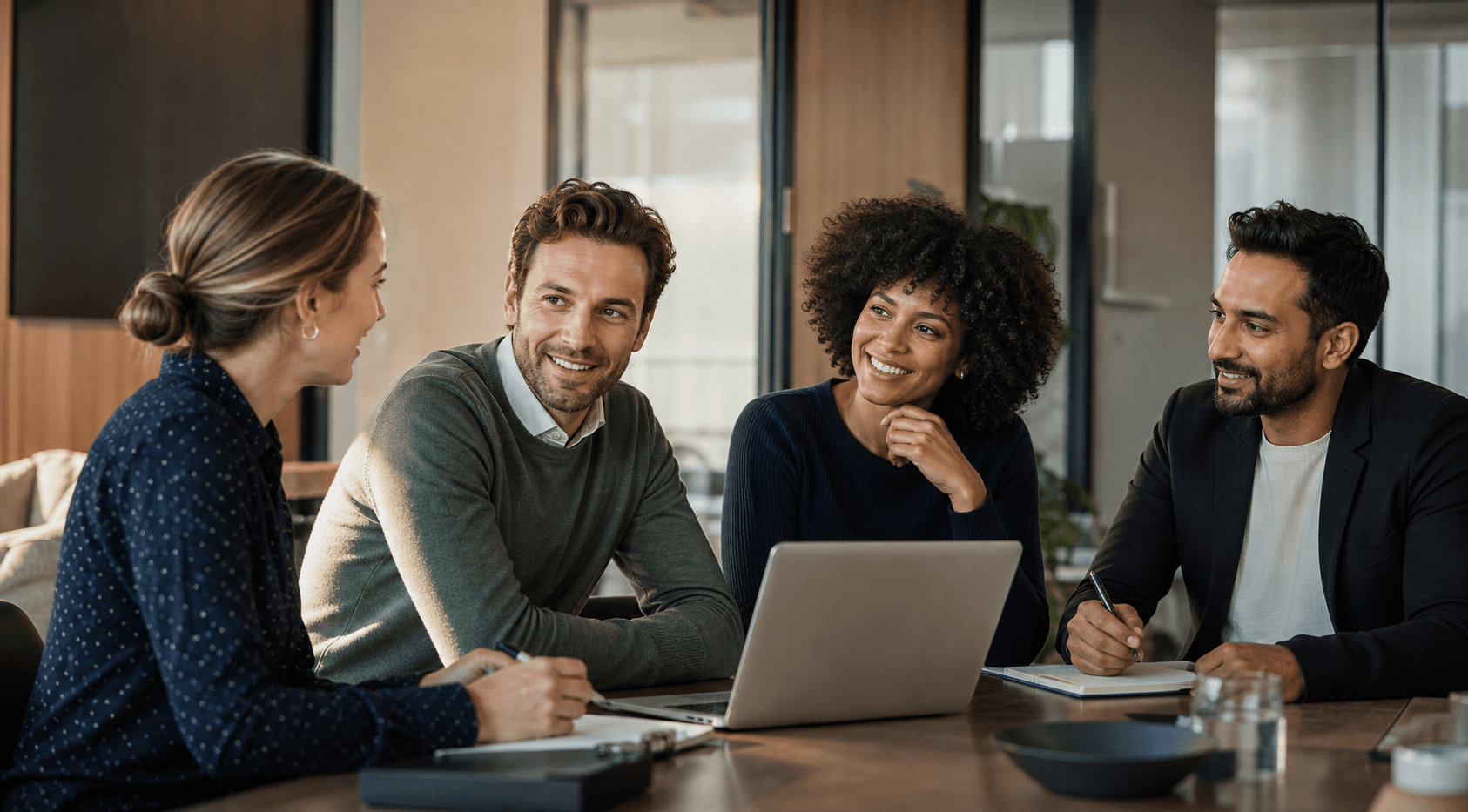 Financeprofessional in een moderne kantooromgeving